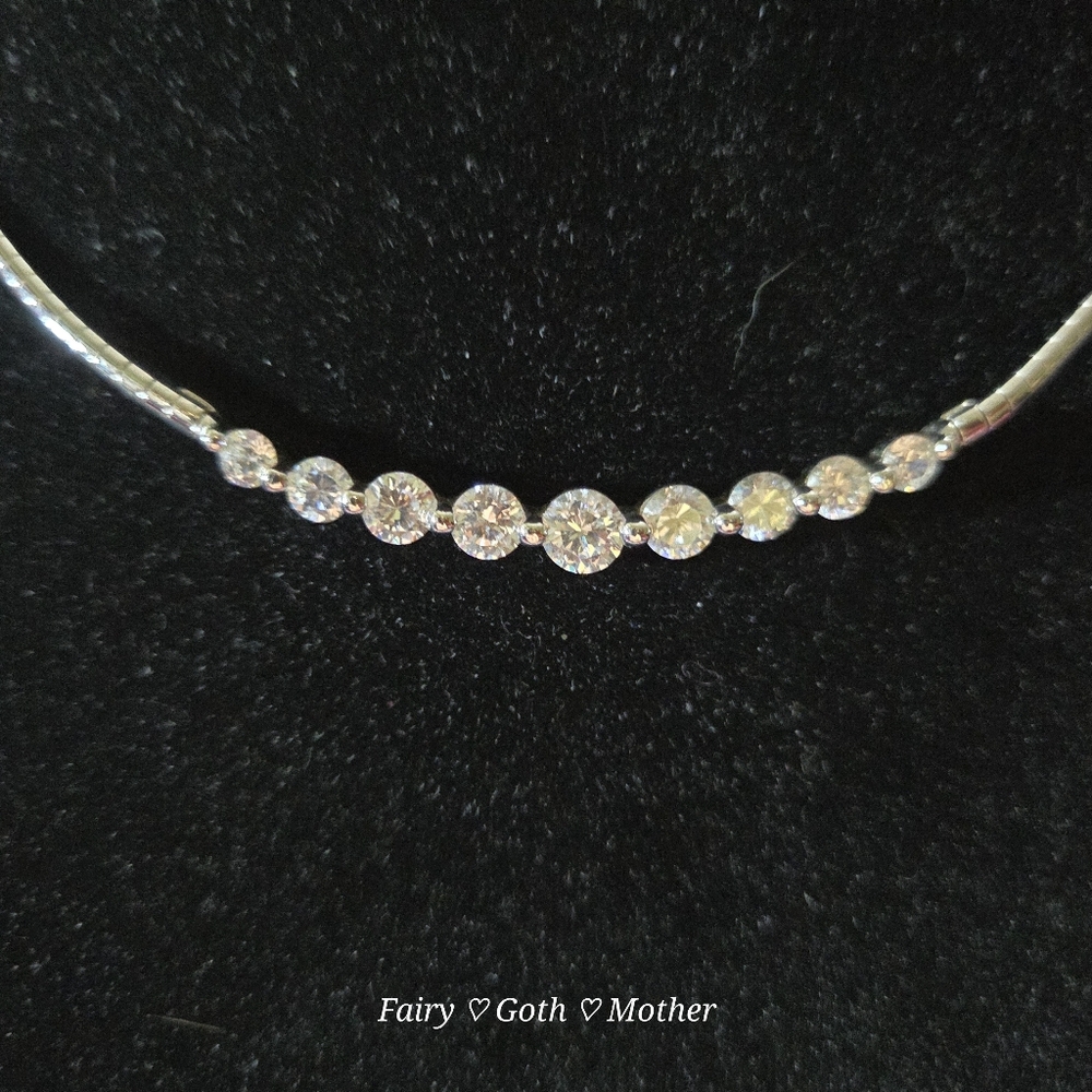 Classy Diamond Graduating Sterling Silver Necklace - Picture 4 of 8